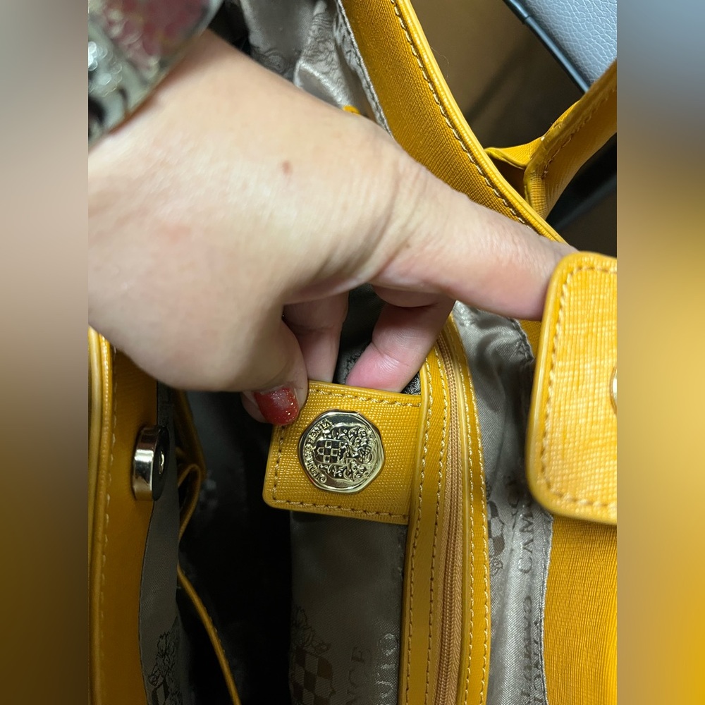 Vince Camuto Yellow Leather Tote Bag - Picture 9 of 10